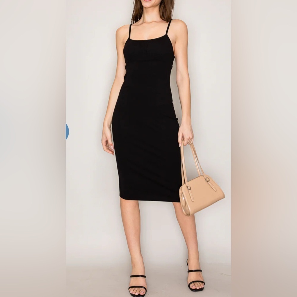 Popular 21 Ribbed Bodycon Midi Dress